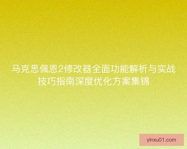 马克思佩恩2修改器全面功能解析与实战技巧指南深度优化方案集锦